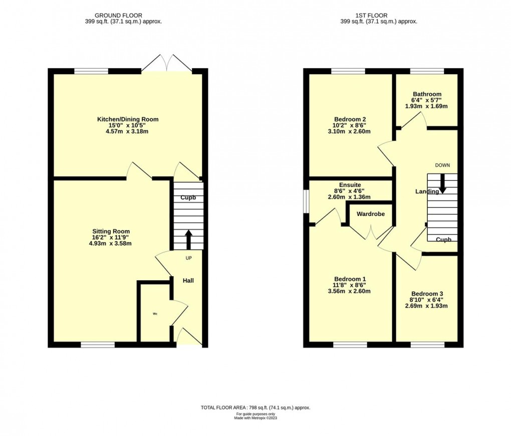Floorplan for Portland Close, Cullompton