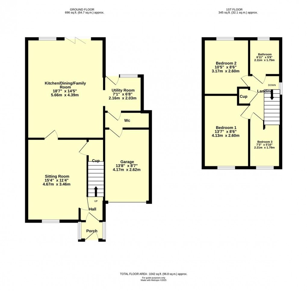 Floorplan for Bockland Close, Cullompton