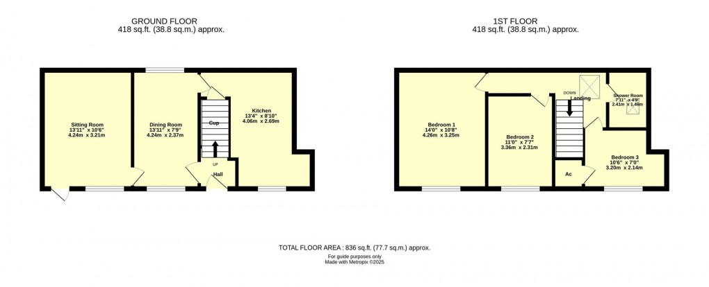 Floorplan for Middle Mill Lane, Cullompton