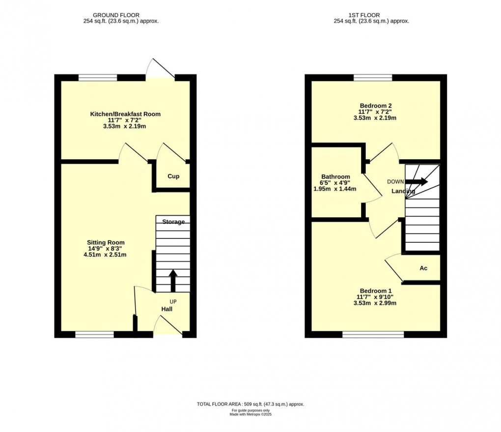 Floorplan for Hawthorn Close,Cullompton,Devon,