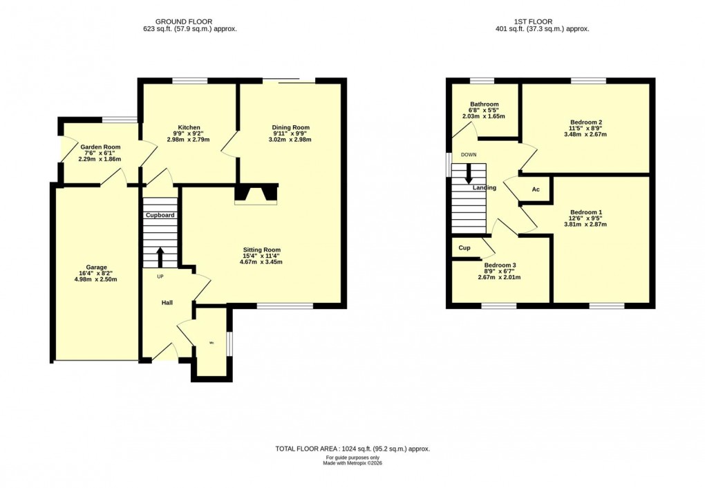Floorplan for Sycamore Close, Willand, Cullompton