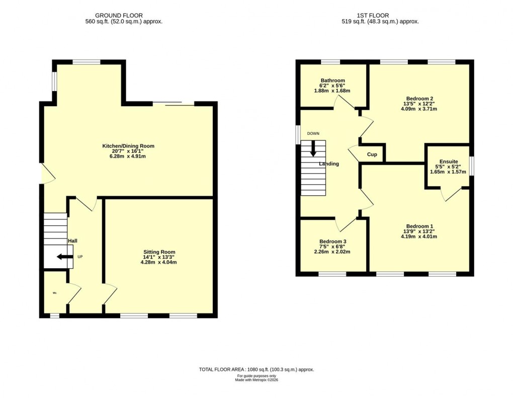 Floorplan for Kitwell Street, Uffculme