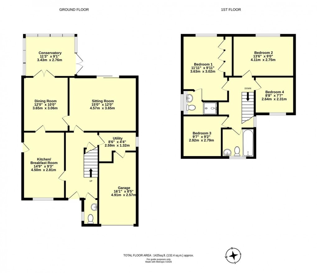 Floorplan for Wheatfield Close, Cullompton