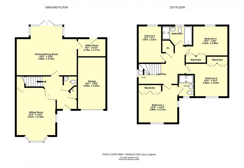 Floorplan for Cambridge Way, Cullompton