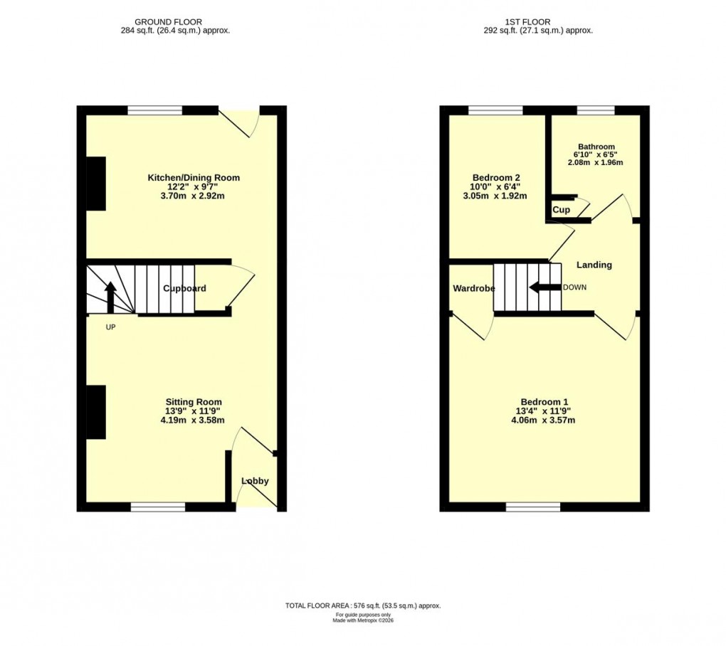 Floorplan for Victoria Terrace, Cullompton