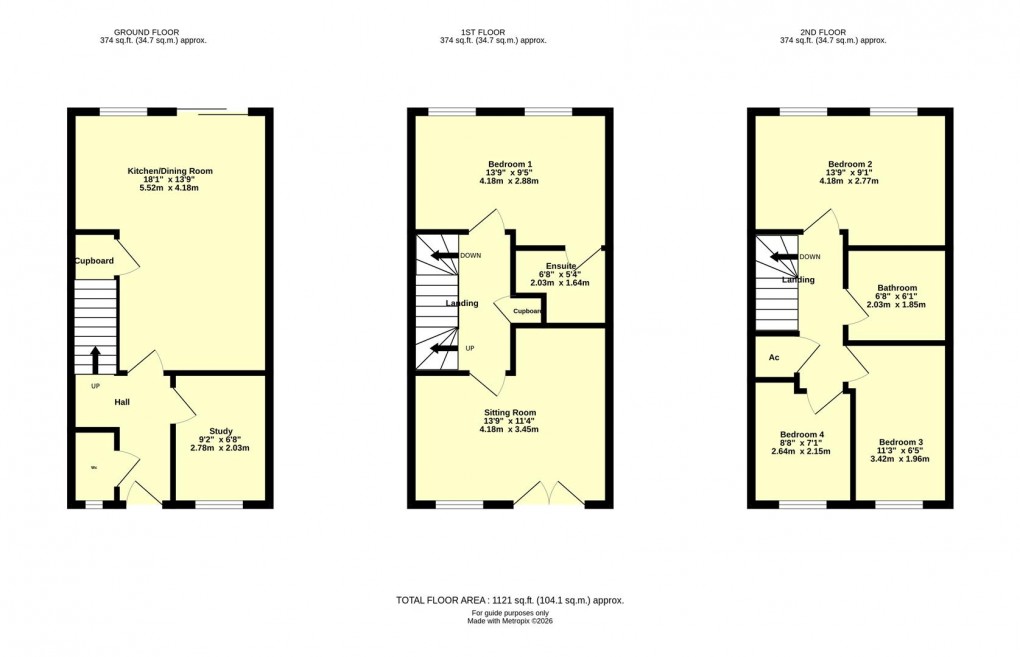 Floorplan for Drake Close, Cullompton