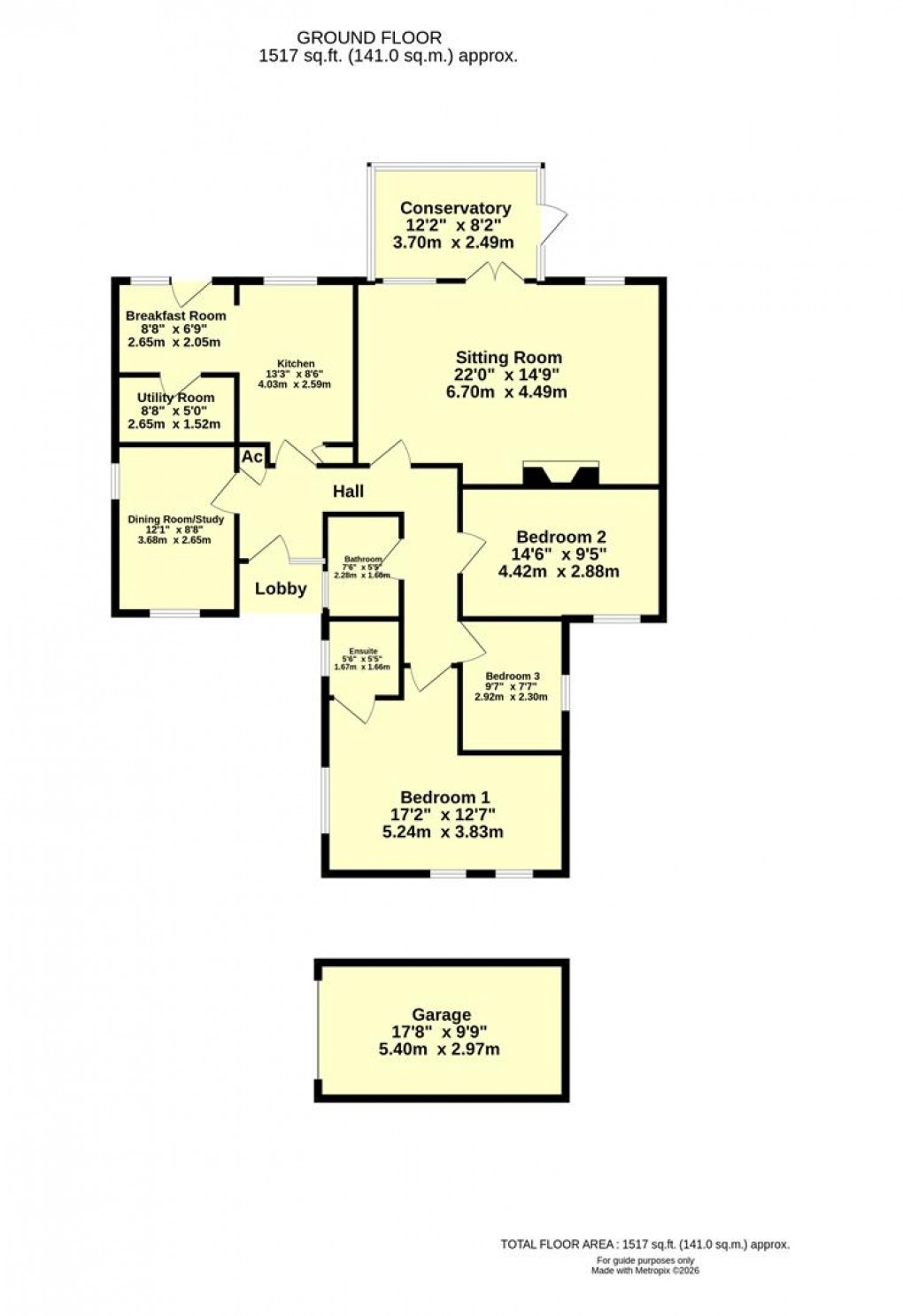 Floorplan for Green End Lane, Plymtree
