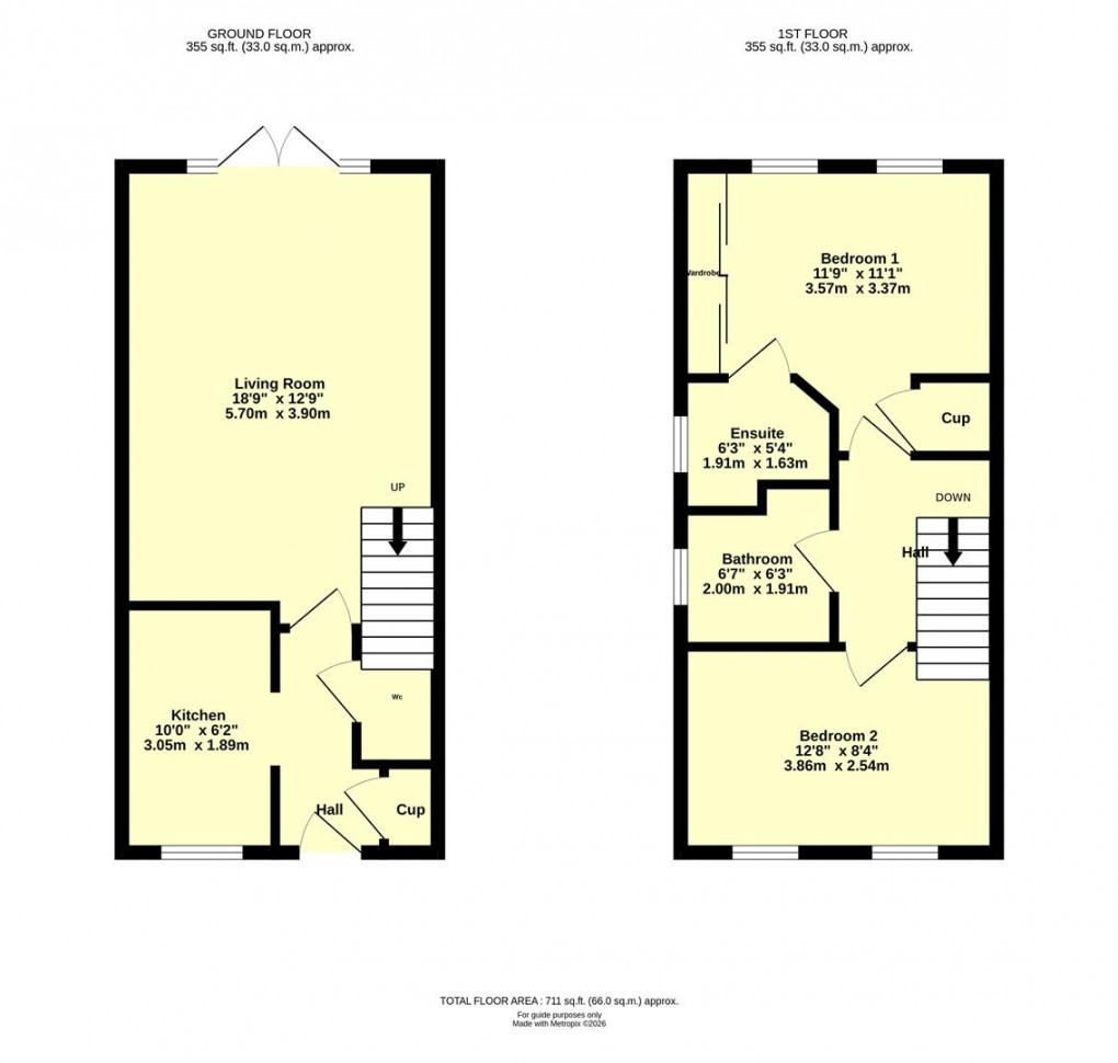 Floorplan for Portland Close, Cullompton